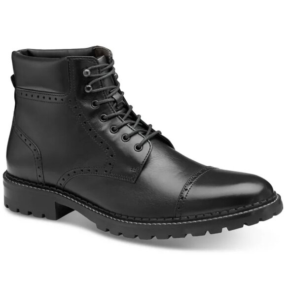 Johnston & Murphy Garrison Black Leather Brogue Cap Toe Boot. Sz: 10 main image 13